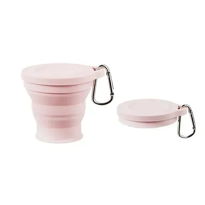 1-10PCS 180ML Silicone Collapsible Water Cup Outdoor Camping Travel Portable Foldable Lid Coffee Cup Sports Hiking Accessories