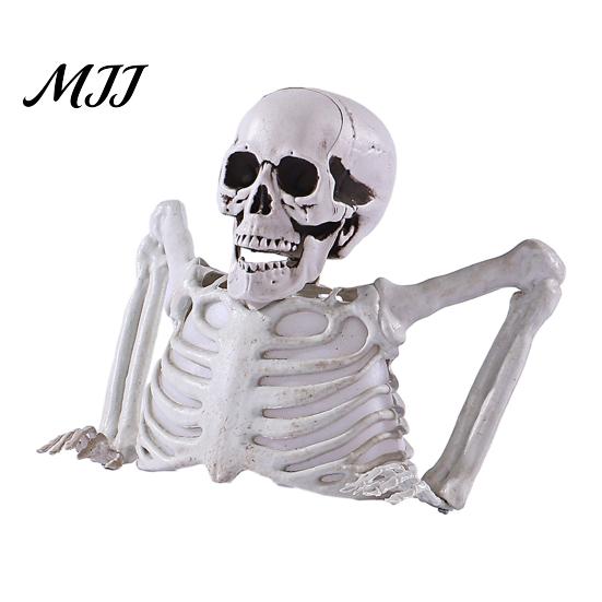 Halloween Party Decor Skeleton Decoration with Green Light, Haunted House Yard Art Decor, Creepy Ornament Night Terror Prop for Garden Indoor