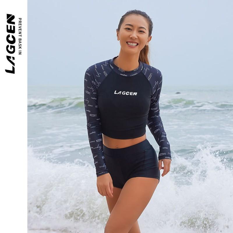 Diving Rash Guard Women Long Sleeve UV Protection Swimwear Quick Dry Surfing Wetsuit Top With Matching Bottom