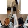 Vintage Suede Water Bucket Bag With Drawstring Closure For Daily Use Women