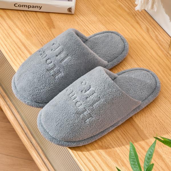 Winter high-end cotton slippers indoor home soft bottom non-slip piled warm large size plush cotton tow