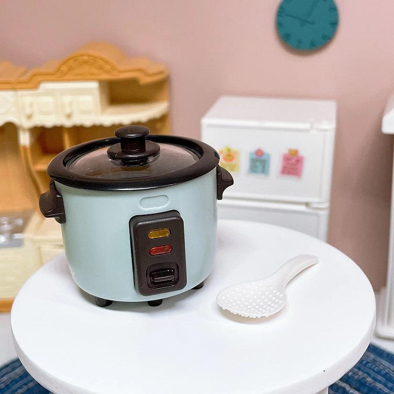 

Doll House Play House Kitchen Model Miniature Electrical Appliances Mini Model Rice Cooker Simulation Food Play Scene Accessories 1Pcs синій