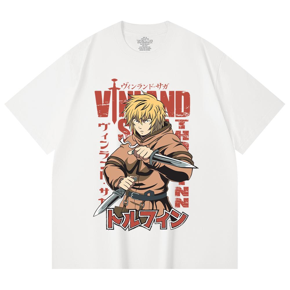 230 Gsm 100% Cotton Vinland Saga V1 Thorfinn Print Unisex Heavy Cotton T Shirt