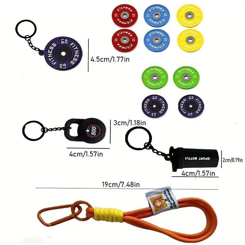 Creative Mini Fitness Keychain Pendant Trendy Couple Charm Lightweight Accessory for Car Bag Schoolbag Gift
