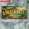 D Flat Pc Waikiki Island Atmosphere Sign Suitable for Aloha Bar Area Tropical Lounge Surf Shack Decor Floral Art Corner