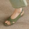 Microfiber Low Heels Concise Style Buckle Straps European Design Summer Size 43 Size 42 Women Sandals