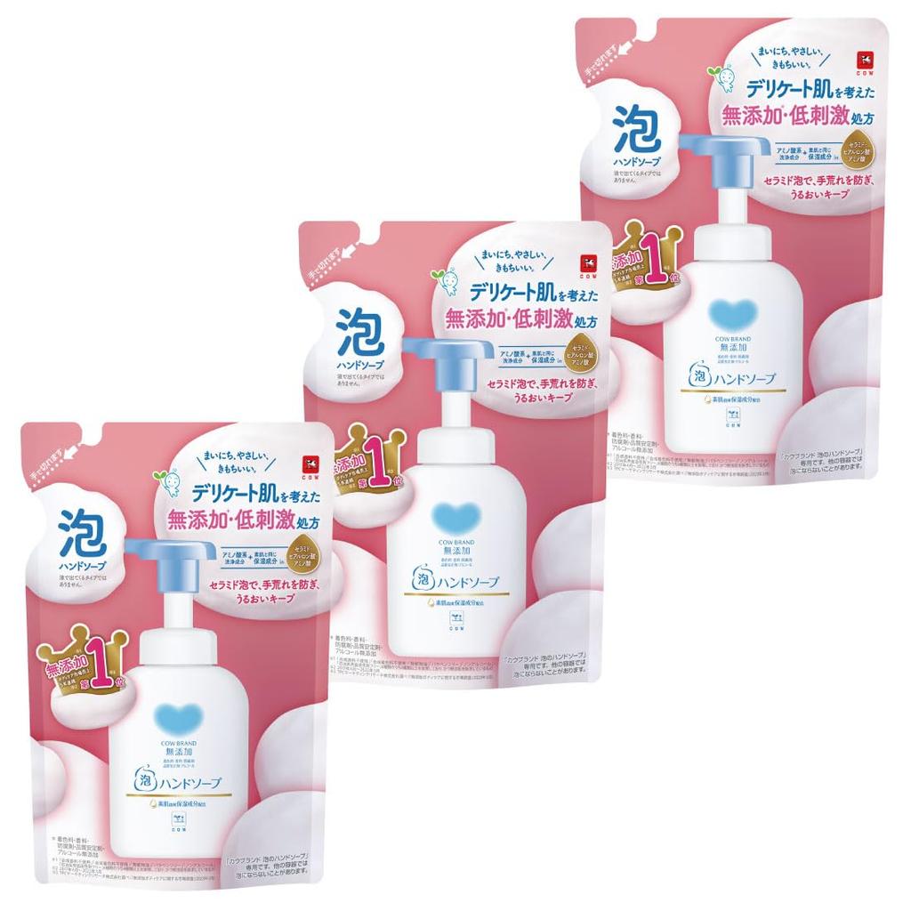 Cow Brand Foaming Hand Soap 320ml x 3 Additive-Free Refill, (x 3)