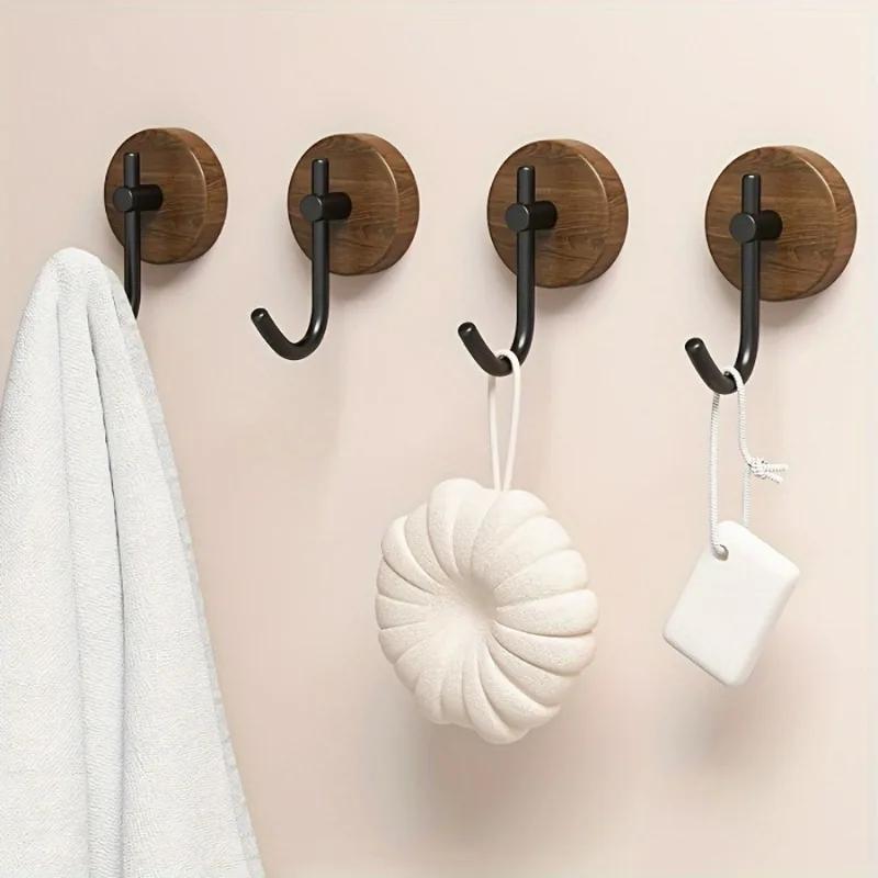 2Pcs Wooden Wall Hooks for Hanging Modern Coat Hooks Wood Hooks for Hanging Hats, Towels, Robe, Clothes, Keys, Bags.