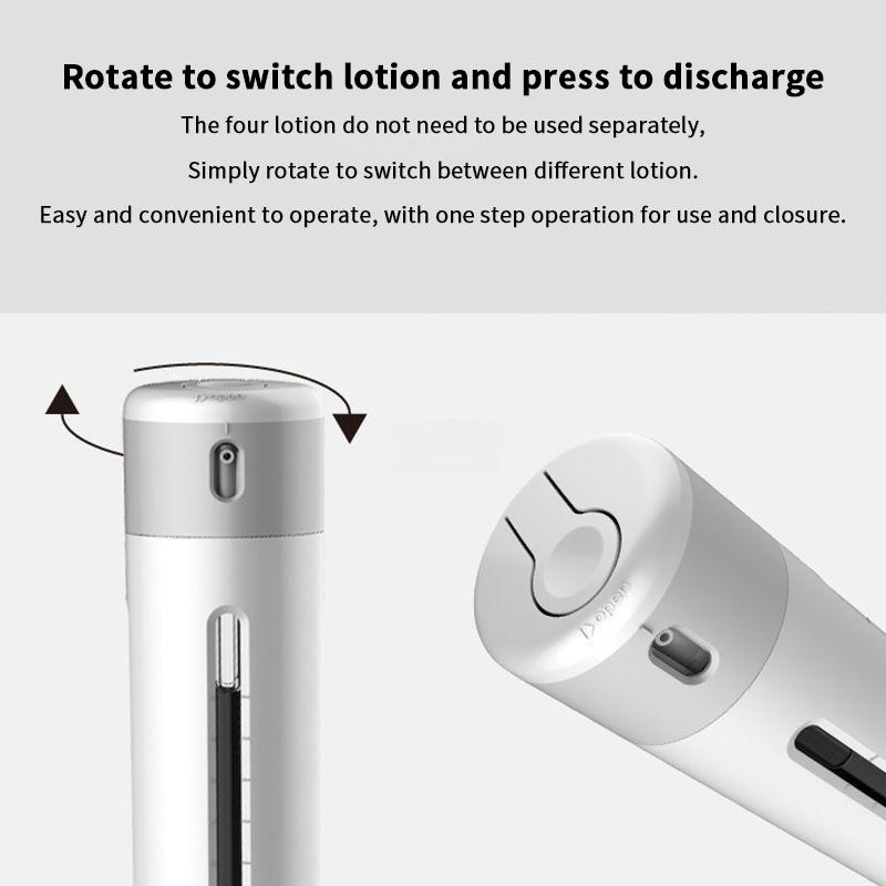 Travel Dispenser Split Bottle Shampoo Lotion Shower Gel Soap Bottle 4 In 1 Empty Sub-Bottle Press Container Bottles