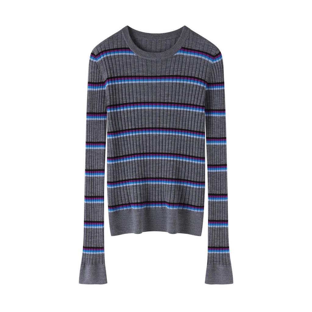 Leka Sha 100% Pure Wool Round Neck Long Sleeve Base Layer Pullover