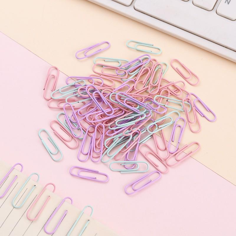 Colorful Plastic-Coated Paper Clips - Nickel-Plated Student Supplies, Bent Clips for Documents and Bookmarks