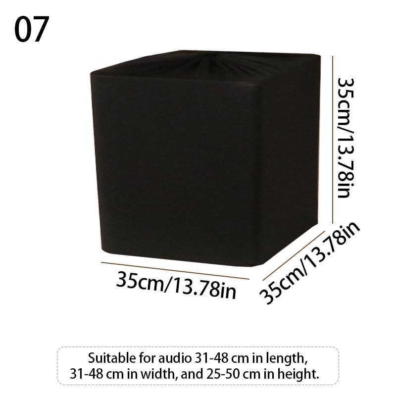 Black Elastic Speaker Dust Cover All-Inclusive Protective Case For Computer Audio Equipment Multimedia Metal Audio Protect Cover