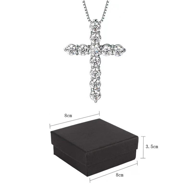 Unisex Cross Necklace with Full Diamond Pendant - Elegant and Versatile Clavicle Chain