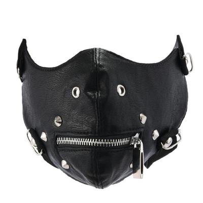 Máscara de Motociclista Punk Gótico con Remaches, Media Cara, Antipolvo, Deportiva, con Púas de Remache Punk, Máscara de Cuero, Disfraces de Halloween