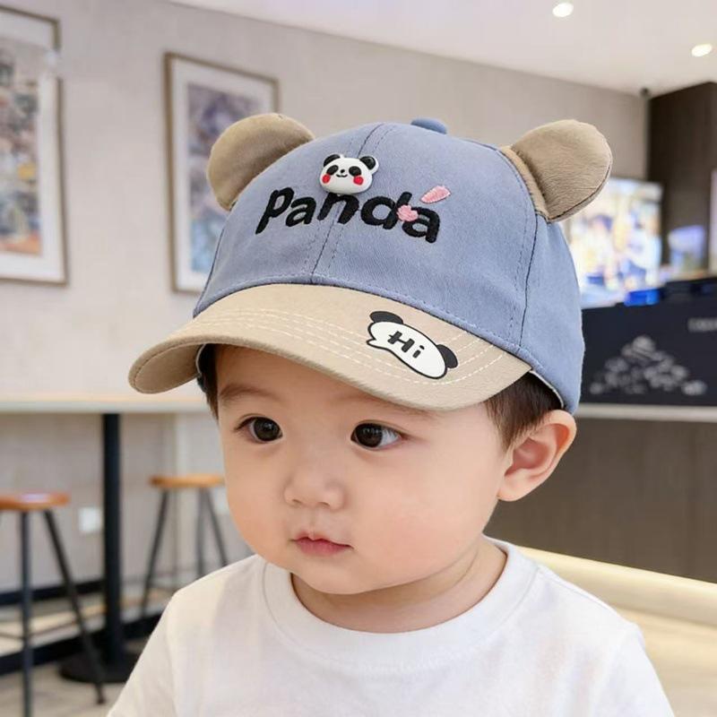 Trendy Cartoon Panda Baby Baseball Cap: Cute, Colorful Sunshade for Boys and Girls