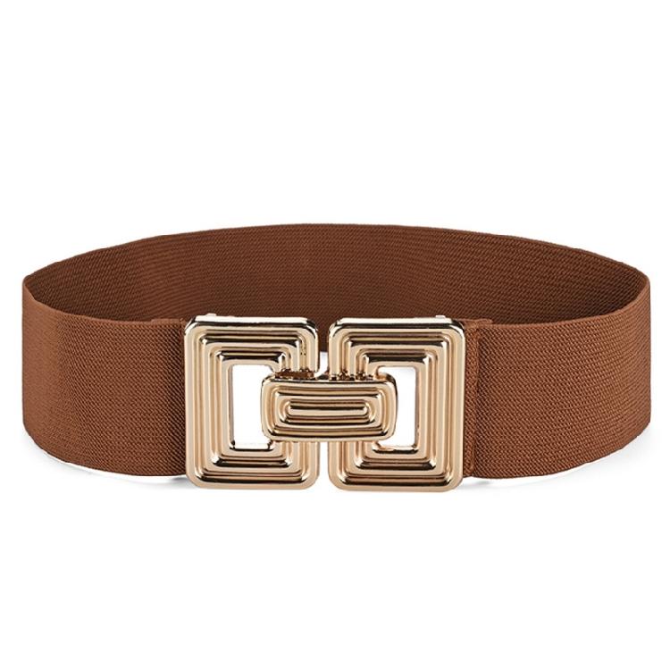 Wear Resistant Ladies Wide Waist Belt Women Coat Stretch Belt with Alloy Buckle