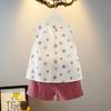 Girls Polka Dot Short Sleeve Set 2 Piece Outfit For Toddler Kids Age 1-5 Summer Baby Clothes