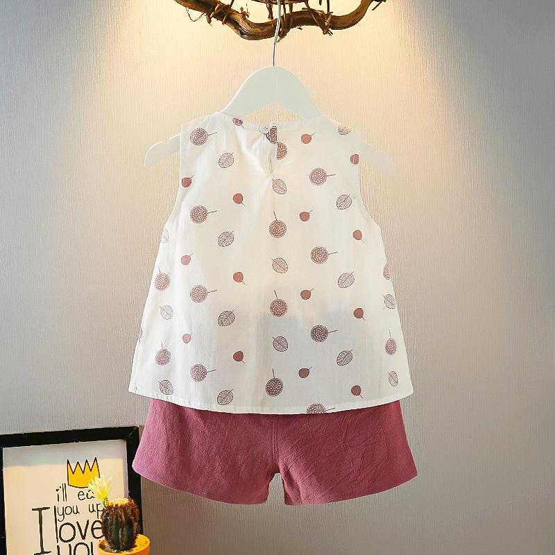 Girls Polka Dot Short Sleeve Set 2 Piece Outfit For Toddler Kids Age 1-5 Summer Baby Clothes
