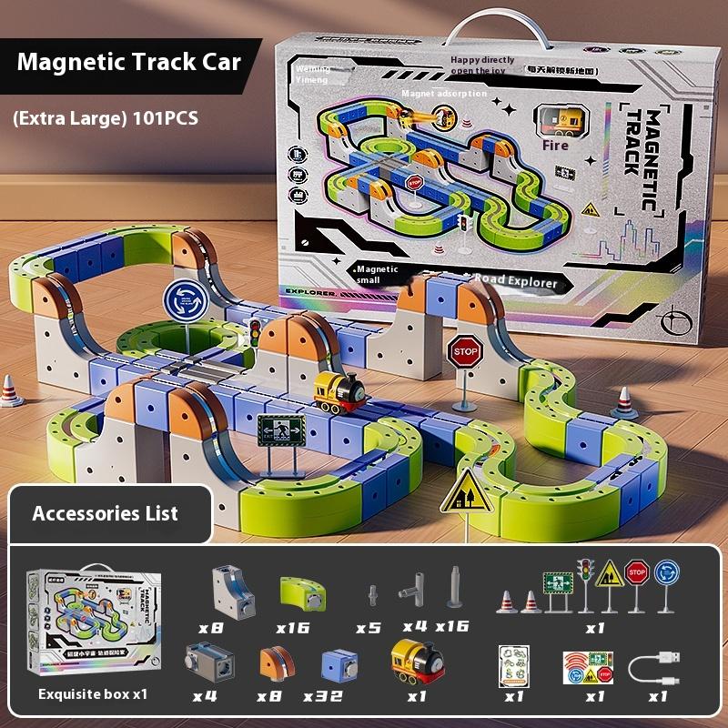 

Children S Versatile Magnetic Attraction Magnetic Brick Track Electric Tiny Train Magnetic Car Car Railtrack Collection Toy Children Gifts