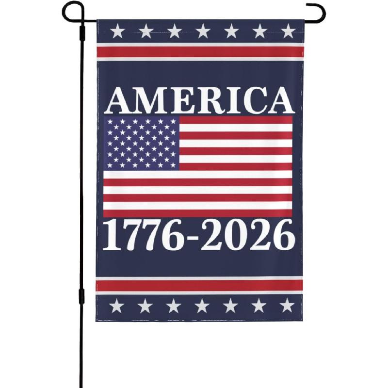 America 250th Birthday Garden Flag 12x18 1776 2026 America 250 Years Anniversary Yard Sign God Bless Usa Patriot House Flag No Flagstand