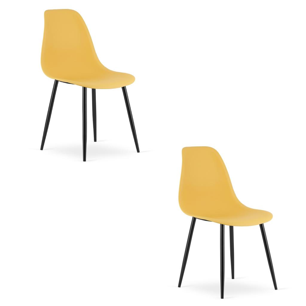 WAT chair mustard / black legs x 2