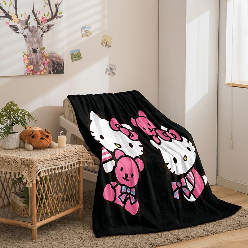 Cartoon Hello Kitty Double Sided Flannel 3D Digital Printed Blanket Blanket
