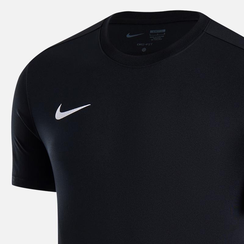 Nike Solid Color Simple Print Small Logo Quick-Dry Round Neck Short Sleeve Soccer Shirt Men Tops Black HF0524-010