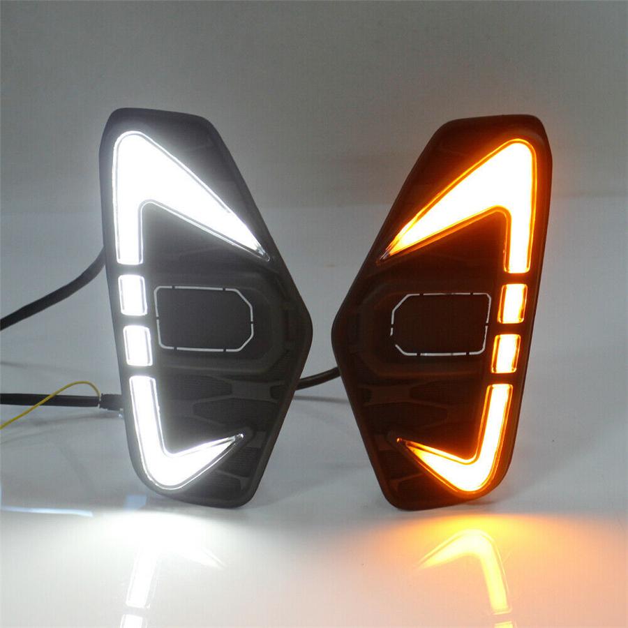 Pair LED DRL Daytime Running Light Fog Lamp Turn Signal For Nissan Navara 20-22