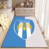 Blue and White Eagle Crest Carpet suitable as a non-slip mat for the living room or bedroom sofa