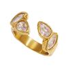 Stainless Steel Fashion Ring with Zircon Detail for Elevated Looks and Daily Styling, Single Piece Giftable Jewelry