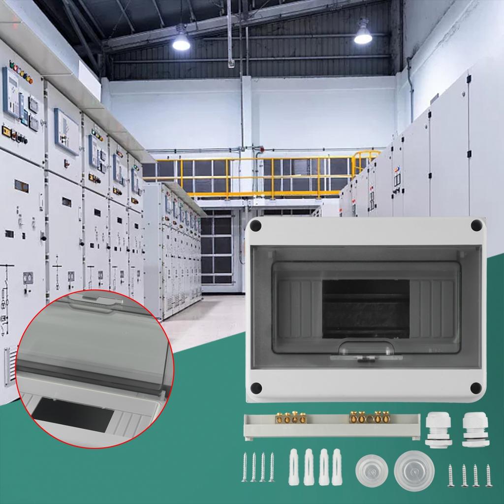 Outdoor Waterproof Distribution Box Surface-Mounted 1Row 8 Modules IP65 Fuse Box