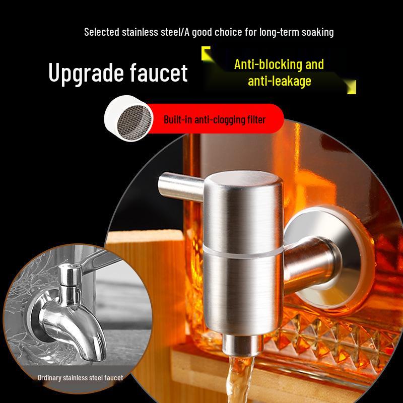 Sealed Sparkling Wine Bottle with Faucet - Household Ginseng Wine Jar & Baijiu Container