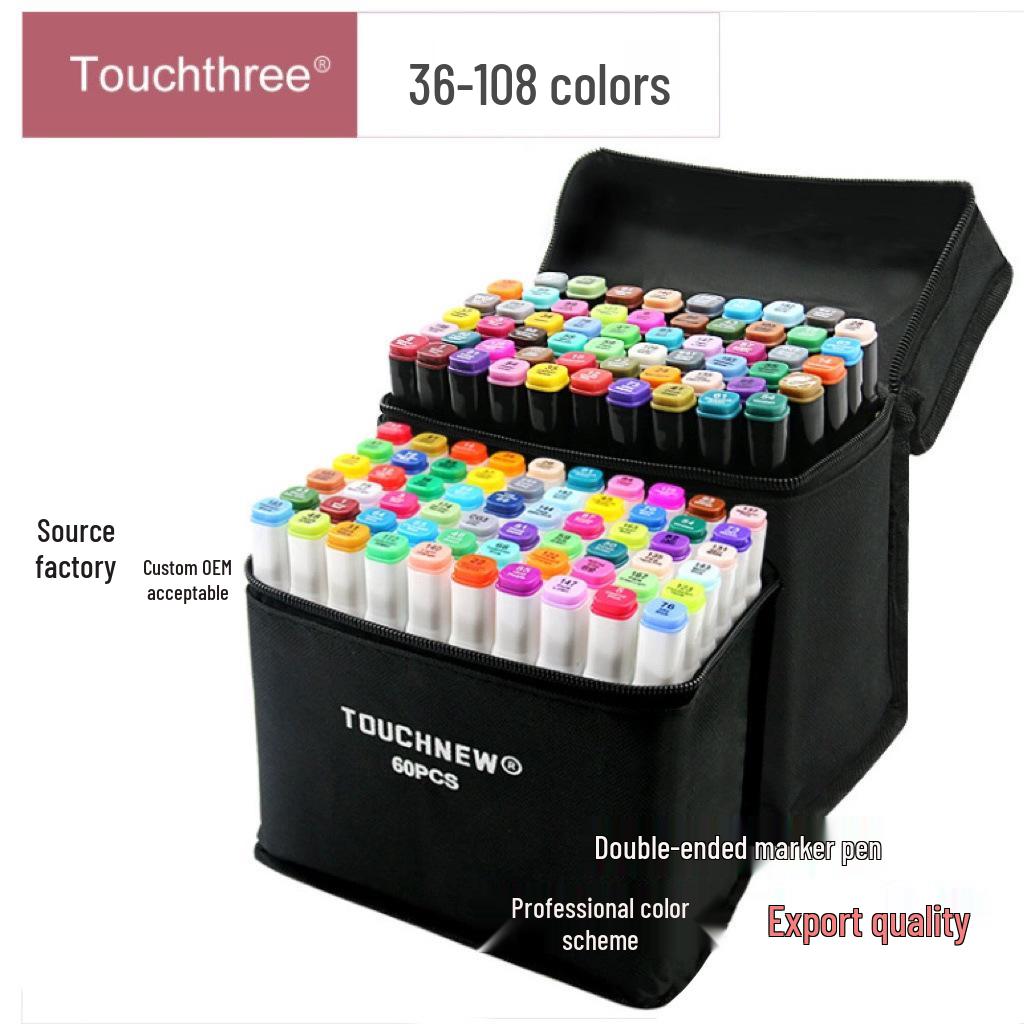 3rd Generation Touch Three Marker Pen Set for Student Hand-Painted Anime Art - Oil-Based Colored Painting Pens