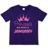 Geburtstag Mädchen T-Shirt Prinzessin im Januar geboren lustig Geburtstagsgeschenk Geschenk Wird in neuem Fenster oder Tab geöffnet