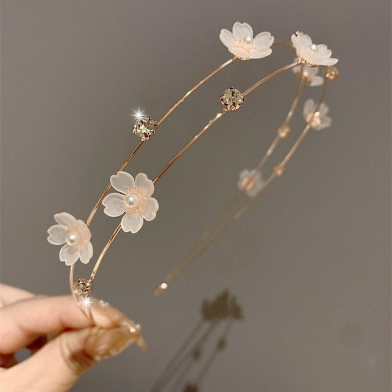 1 Simple Temperament Out Fine Flower Double-layer Hairband Summer New Exquisite Hair Accessories Headwear