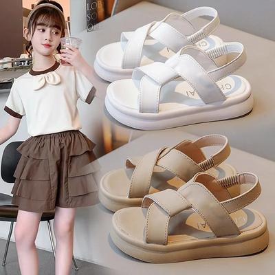 Mode Kleinkinder Mädchen Sandalen 2024 Sommer Kinder Strandschuhe Kinder Mode Sandalen Überkreuzt Anti-Rutsch Weiche Strandsandalen