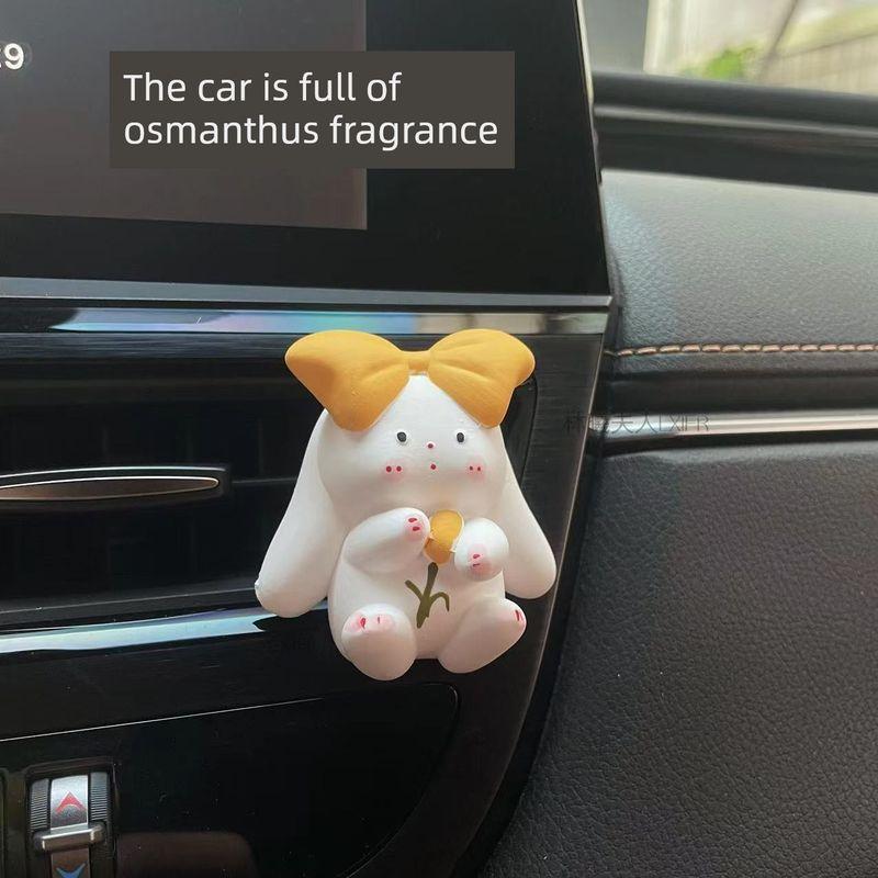Tulip Car Air Freshener Bunny Ornament Car Vent Decoration Perfume Diffuser Stone Car Interior Fragrance