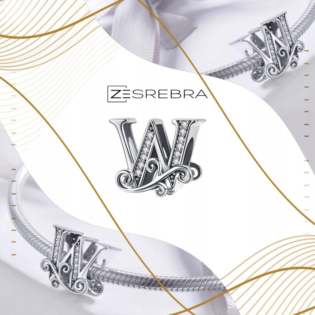 Charm Letter W 925 Pendant Letter Bead Charms Pr 925
