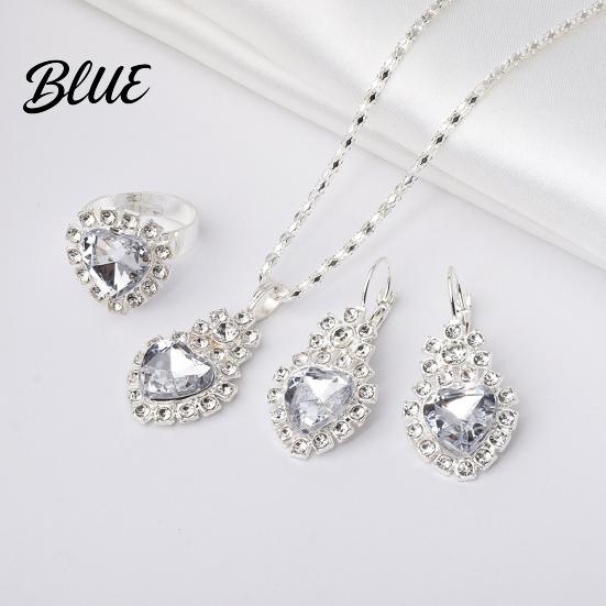 Trendy Jewelry Set Heart for Women Shiny Rhinestone Unique Design