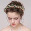 1 pièce Couronne en Strass Rétro Européenne Américaine Alliage Headwear de Mariée avec Exquis Bandeau Feuille Française Design Accessoires pour Cheveux