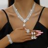 Bijoux de mariée ensemble de mariage tout diamant collier boucles d'oreilles bracelet bague