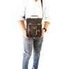 Men's Genuine Leather Small Briefcase Messenger Satchel Ipad Tab Tablet Bag 11 compatible with Apple product