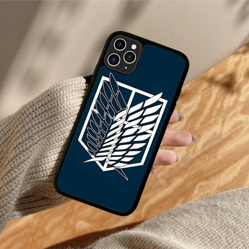 Anime Attack On Titan Phone Case Silicone PC+TPU Case for iPhone 11 12 13 Pro Max 8 7 6 Plus X SE XR Hard Fundas