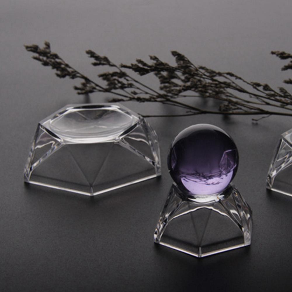 Volley Ball Soccer Transparent Glass Acrylic Display Stand Sphere Holder Pedestal Crystal Ball Base