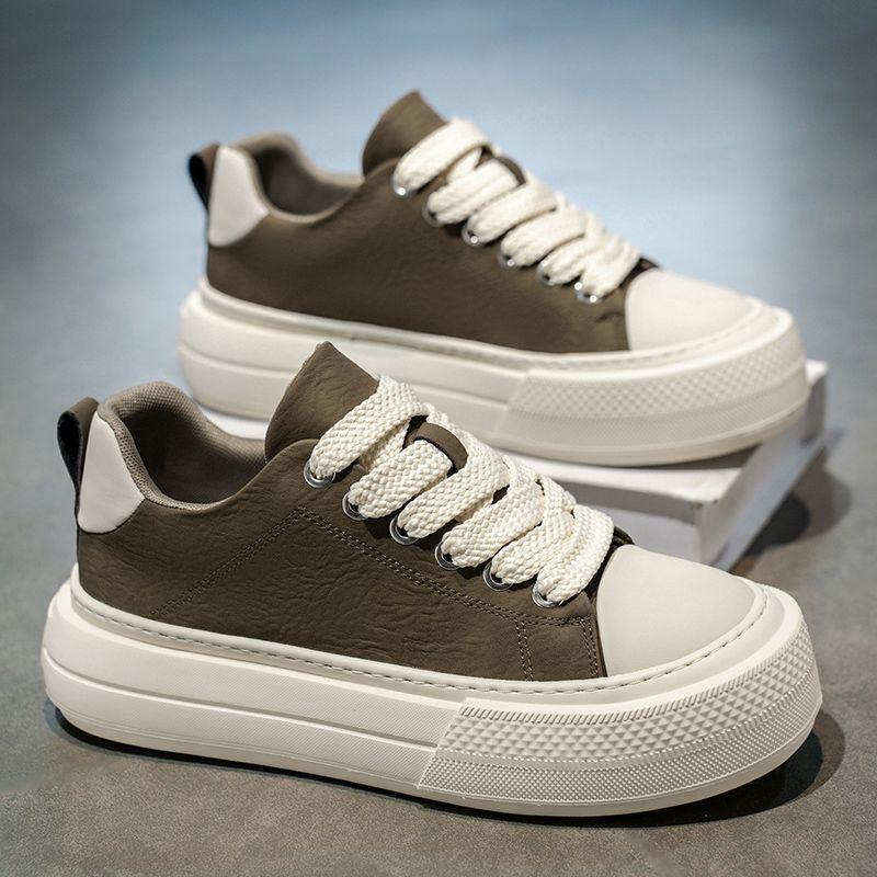 

Мужские модные скейт-туфли 2025 года Осень, на толстой подошве, увеличивающие рост 43