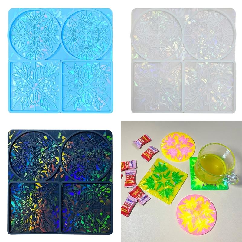 Cup Mat Resin Mold Holographic Coaster Silicone Mold Multi-functional Drink Coasters Epoxy Casting Mold DIY Art Tool