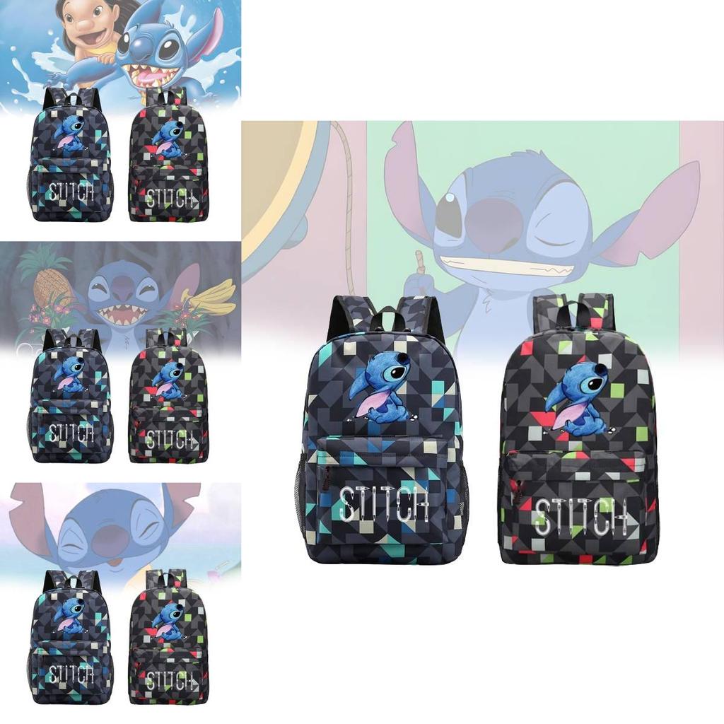 Urban Chic Disney Stitch Backpack Black Canvas Large Capacity Breathable Waterproof