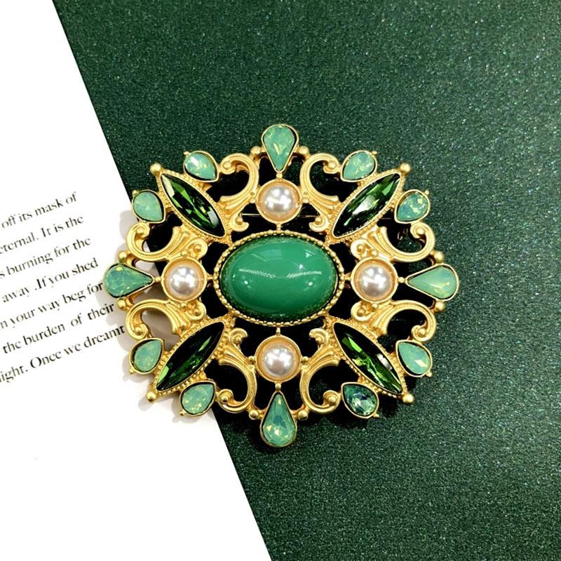 

Брошь с ажурными придворными узорами, Жемчужная брошь, Женский национальный тренд, Ретро, Легкая роскошь, Высококлассная булавка для платья