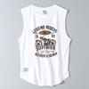 Export Export Tail Goods Cotton Motorcycle Print Sleeveless Tank-Top Men's Summer Retro Trendy Sports Basketball T-shirt