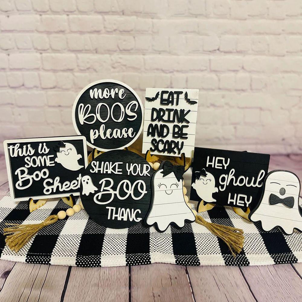 

Летучая мышь Хэллоуин украшения поделки настольные знаки осенний многоярусный поднос декор деревянные украшения домашний декор